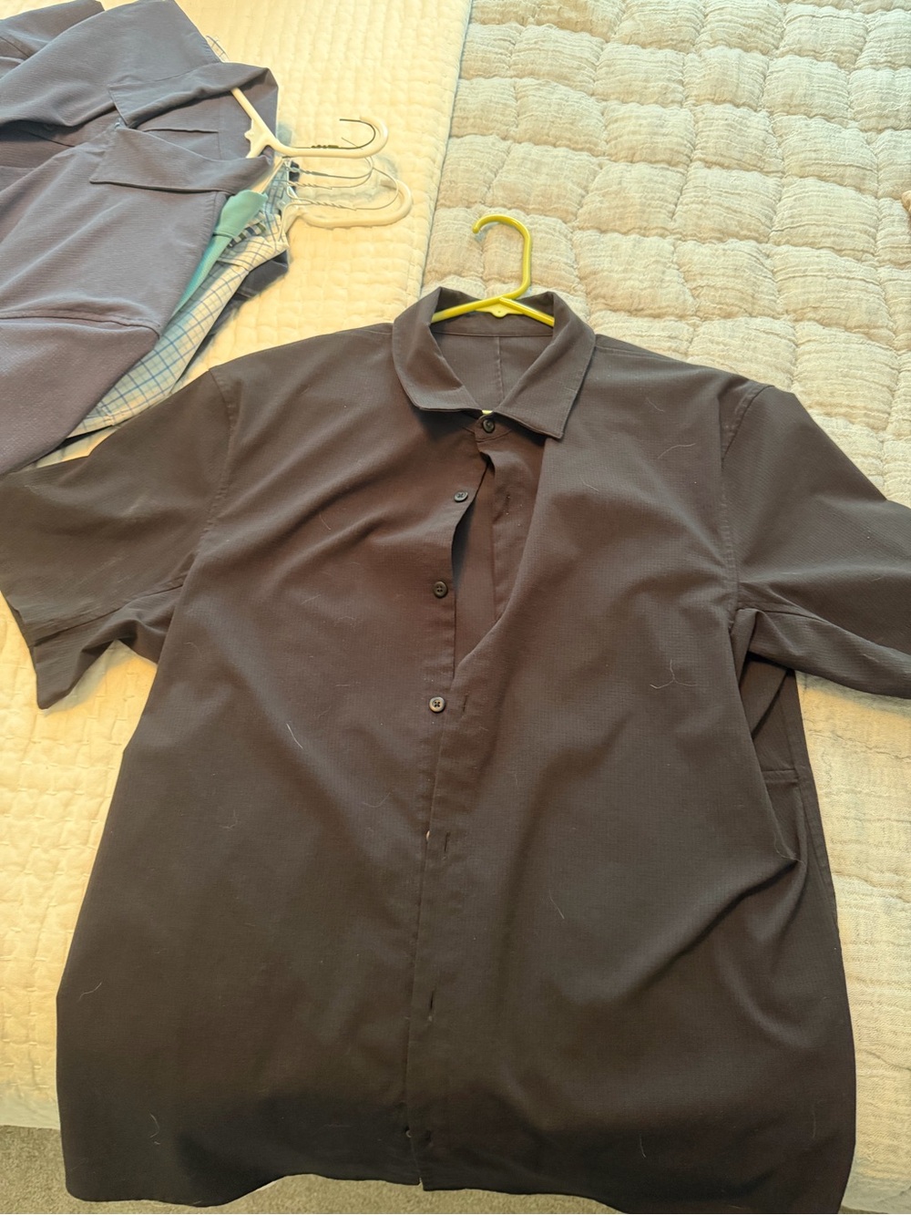 Men’s Lululemon Short-Sleeve Button-Front Shirt in Black